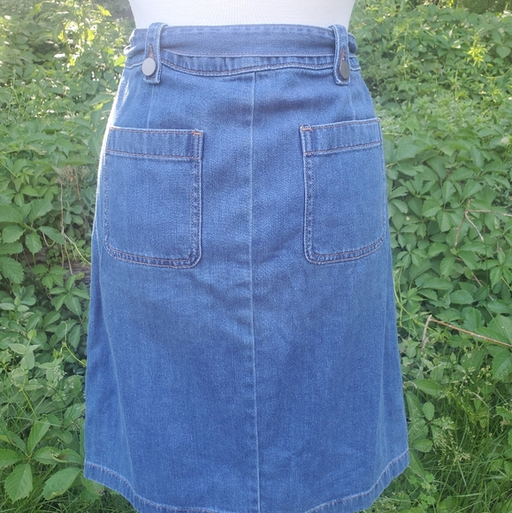 Denim high-waisted Loft skirt - Picture 3 of 6